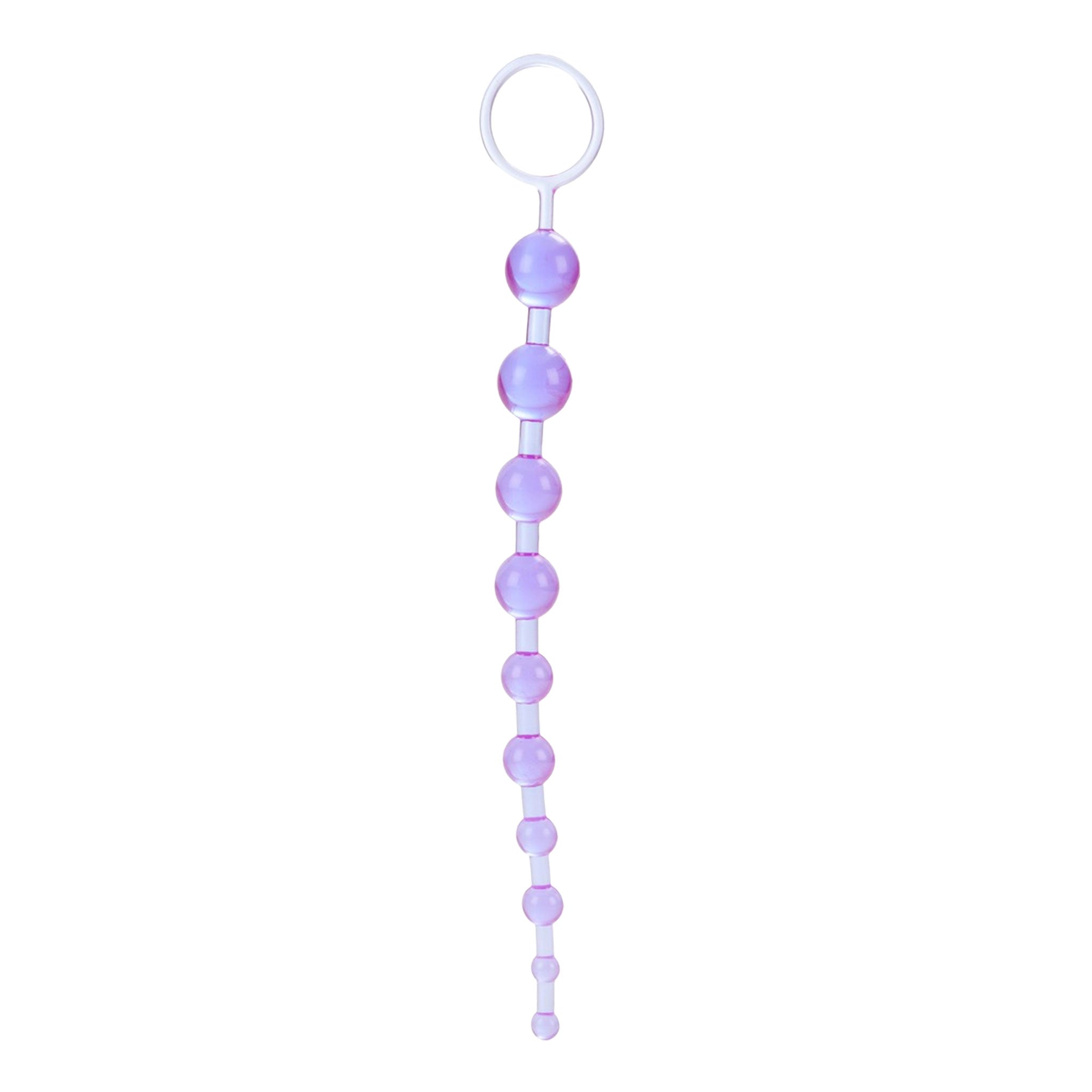 PVC vinyl anal-plug anal-beads plug probe graduated retrieval-ring pull-ring anal-play butt-play butt-stuff sturdy pliable flexible adult-toys purple