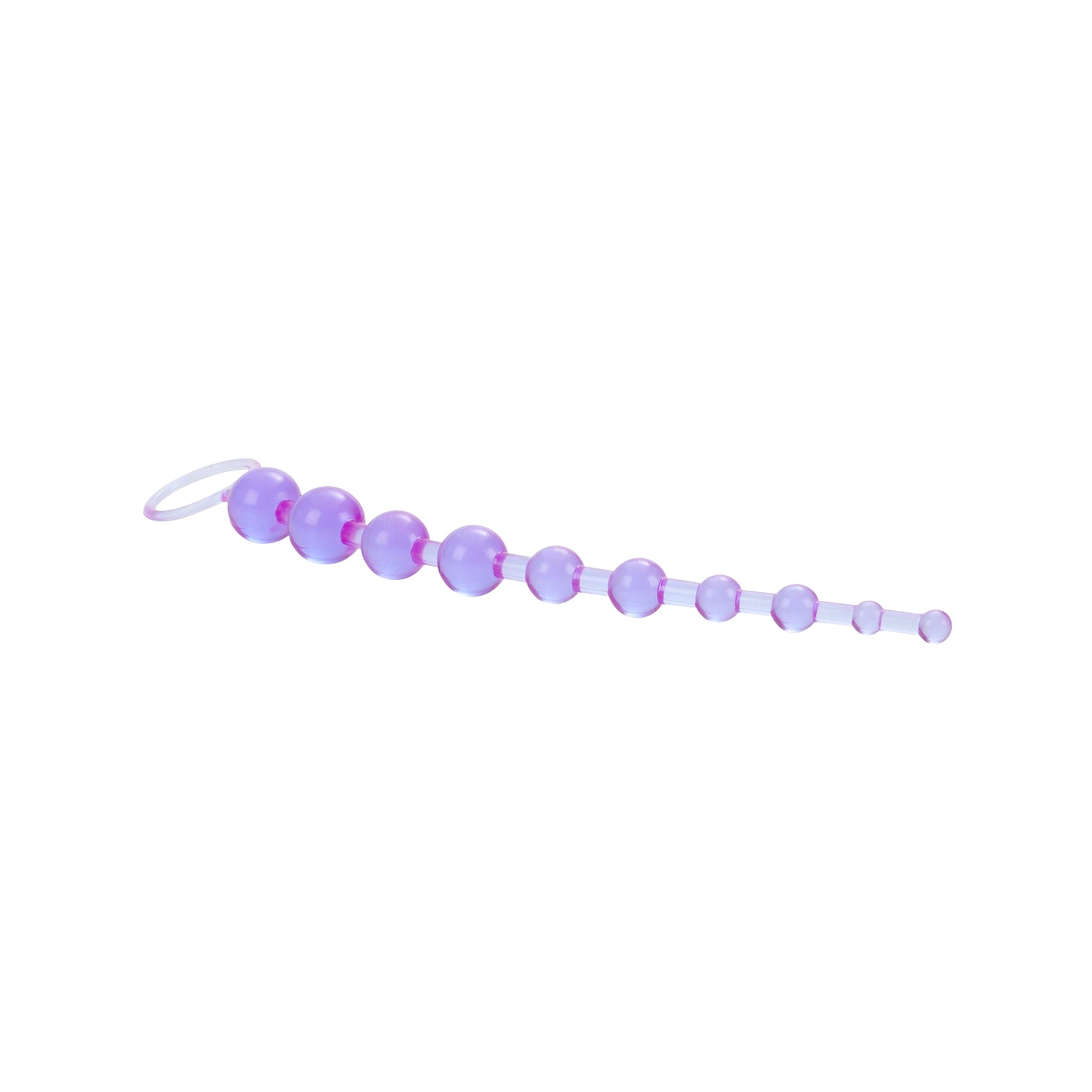 PVC vinyl anal-plug anal-beads plug probe graduated retrieval-ring pull-ring anal-play butt-play butt-stuff sturdy pliable flexible adult-toys purple
