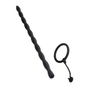 Silicone 11.8" Beaded Urethral Sound & Detachable 1.6" Cock Ring