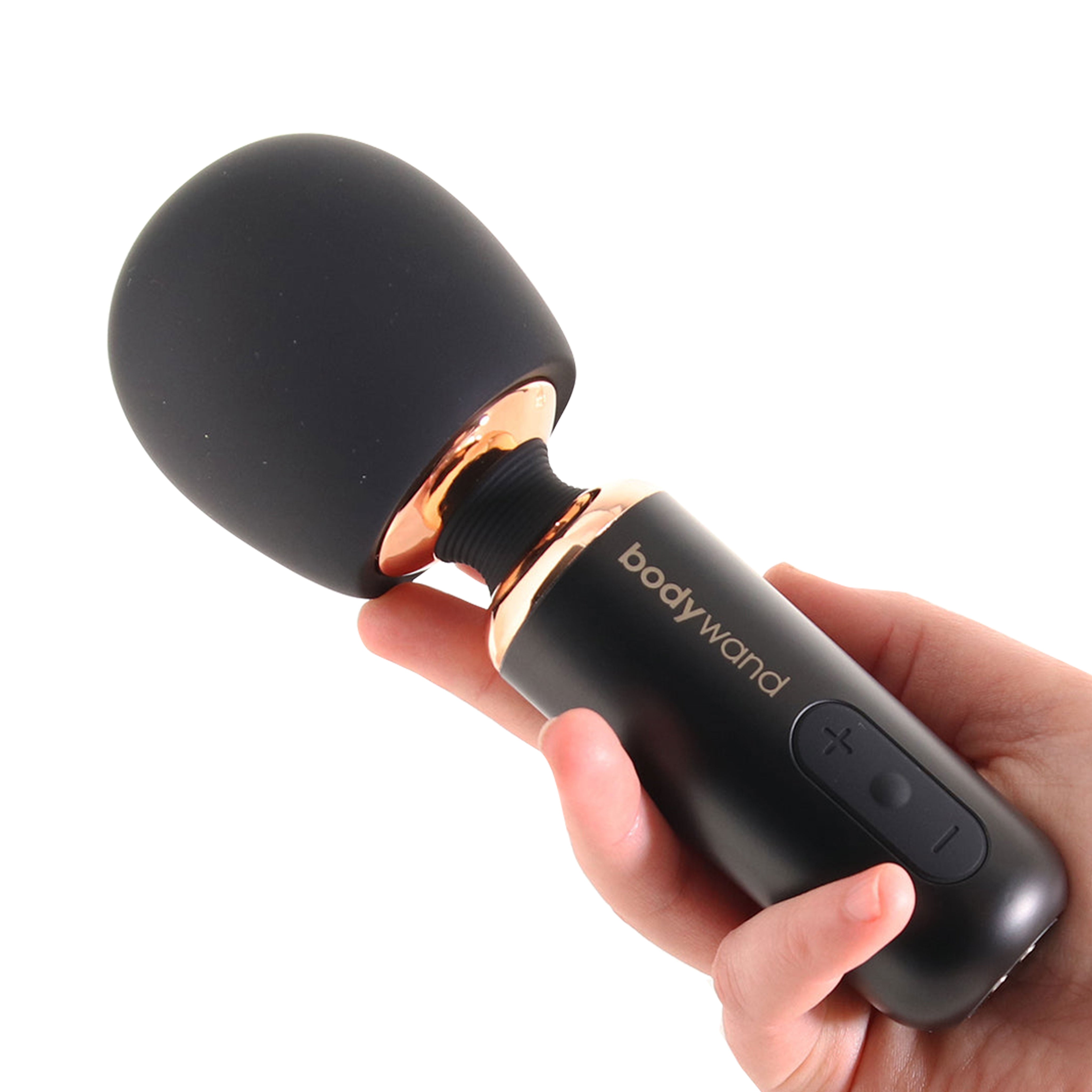 Bodywand Lolly Rechargeable Silicone Massager Thick Wand - Black/Rose Gold