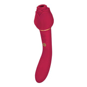 Rosegasm Dual End Wand Vibrator Suction Clitoral Stimulator - Red
