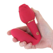 Rosegasm Dual End Wand Vibrator Suction Clitoral Stimulator - Red