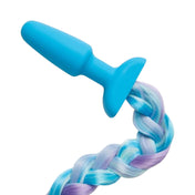 Unicorn Tail Silicone Plug 3.75in - Blue Multi