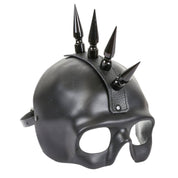 Skull Mask with XL Mohawk Spikes Black