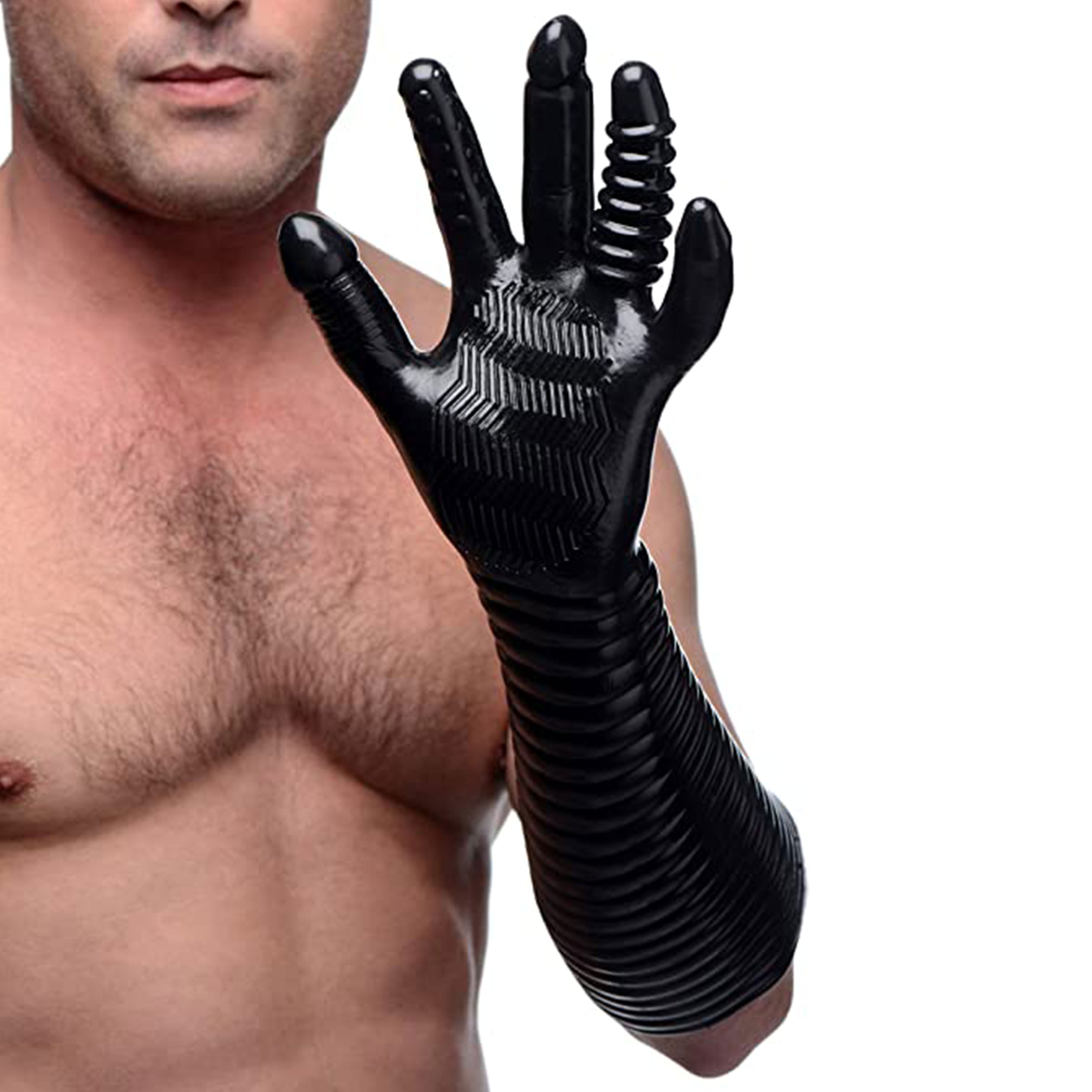 Master Series Pleasure Fister Textured Glove - Black