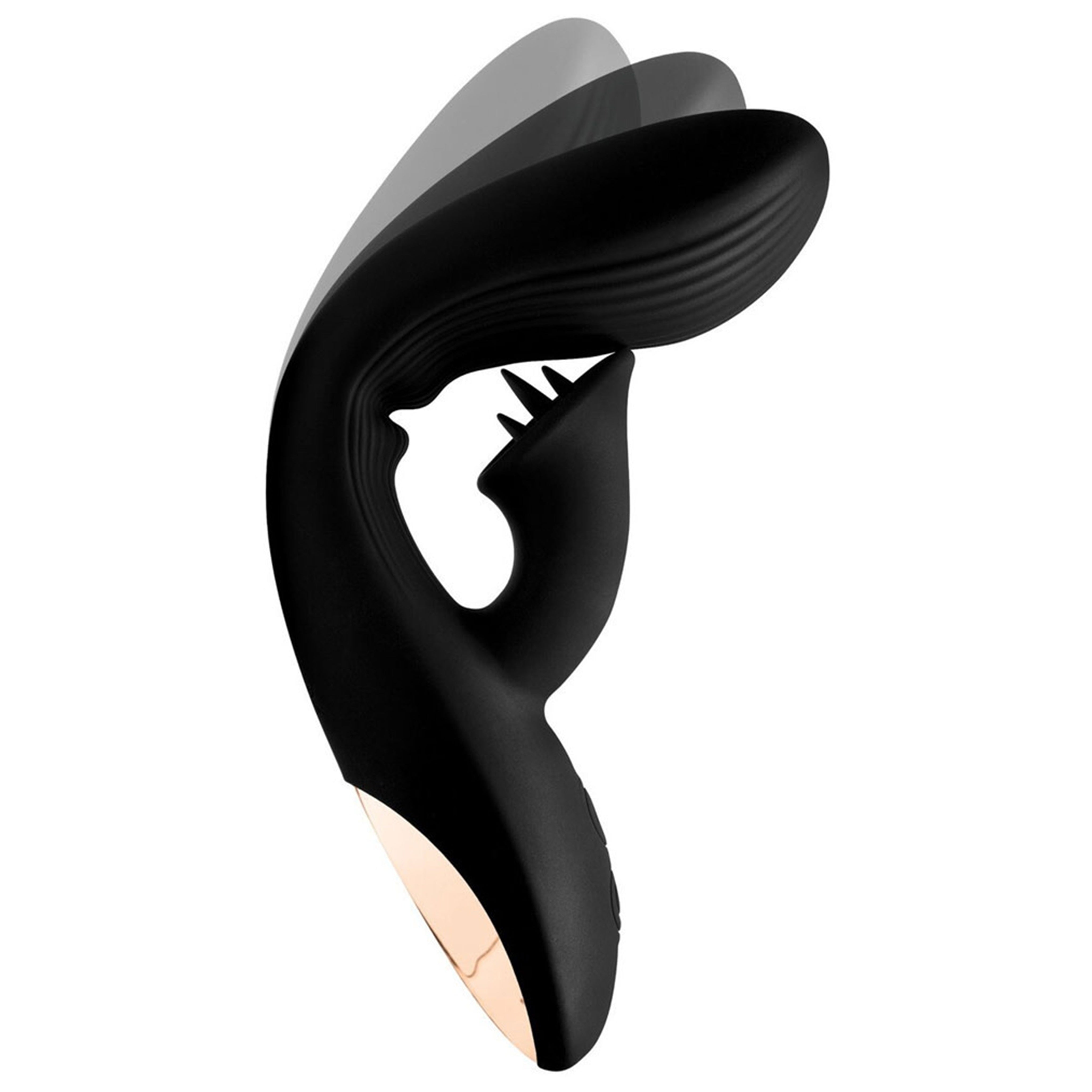 Wonder Vibes Bendable Silicone Rabbit Vibrator - Black