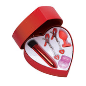 Red Heart Frisky Passion Set- Bullet Vibe, Plug, Nipple Clamp, Cock Ring