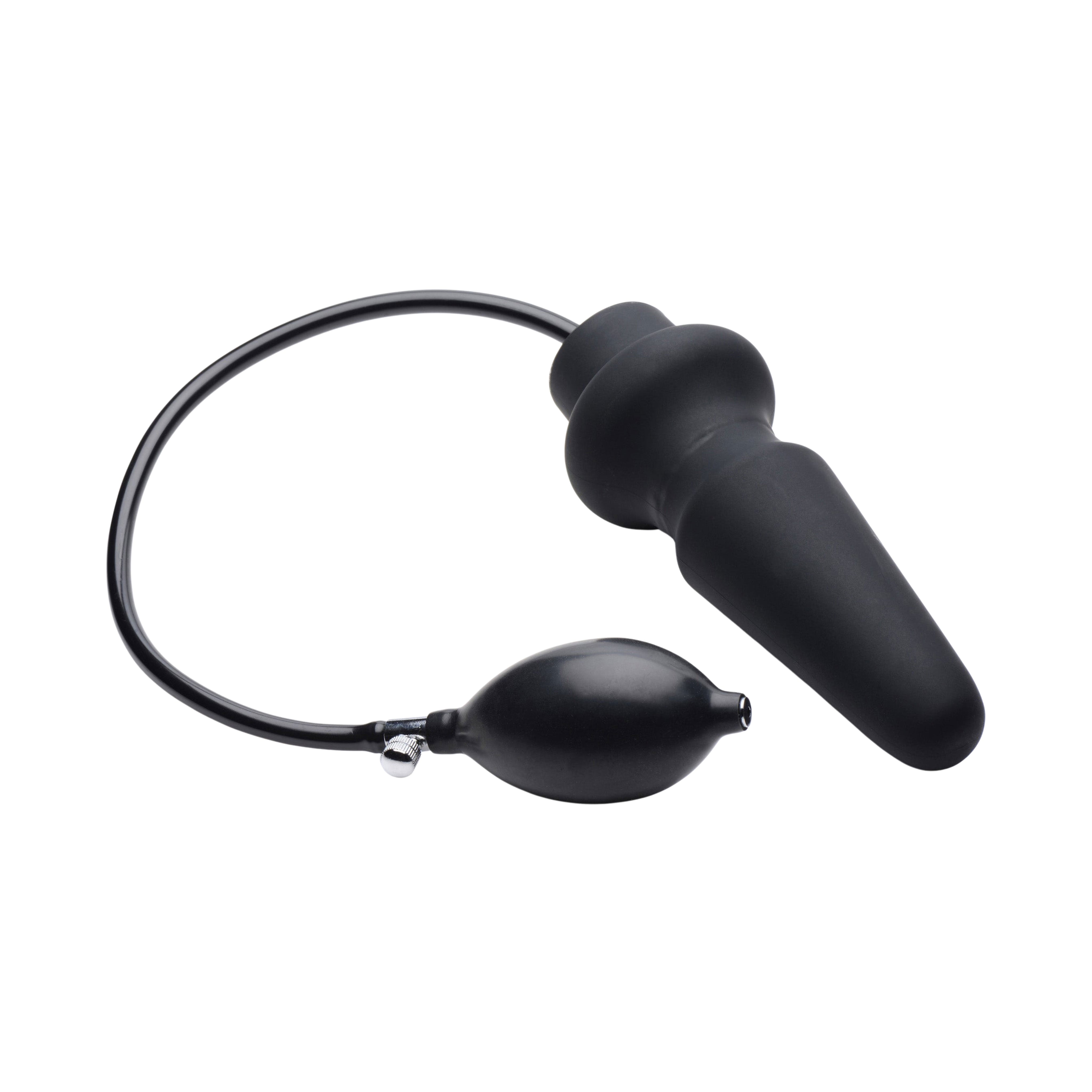 Master Series Ass-Pand Inflatable Silicone Anal Plug - Large - Black