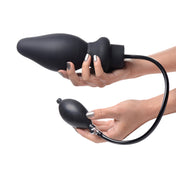 Master Series Ass-Pand Inflatable Silicone Anal Plug - Large - Black