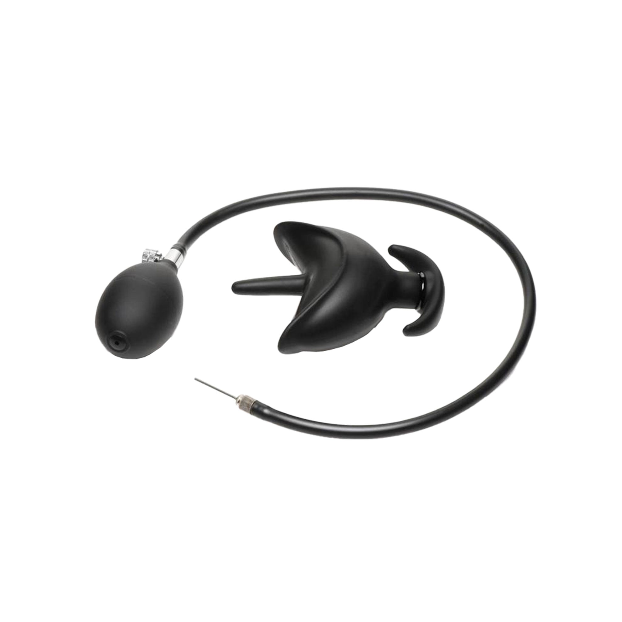 Master Series Anchor Inflatable Anal Plug - Black