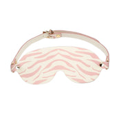 Master Series White & Pink Animal Print Blindfold