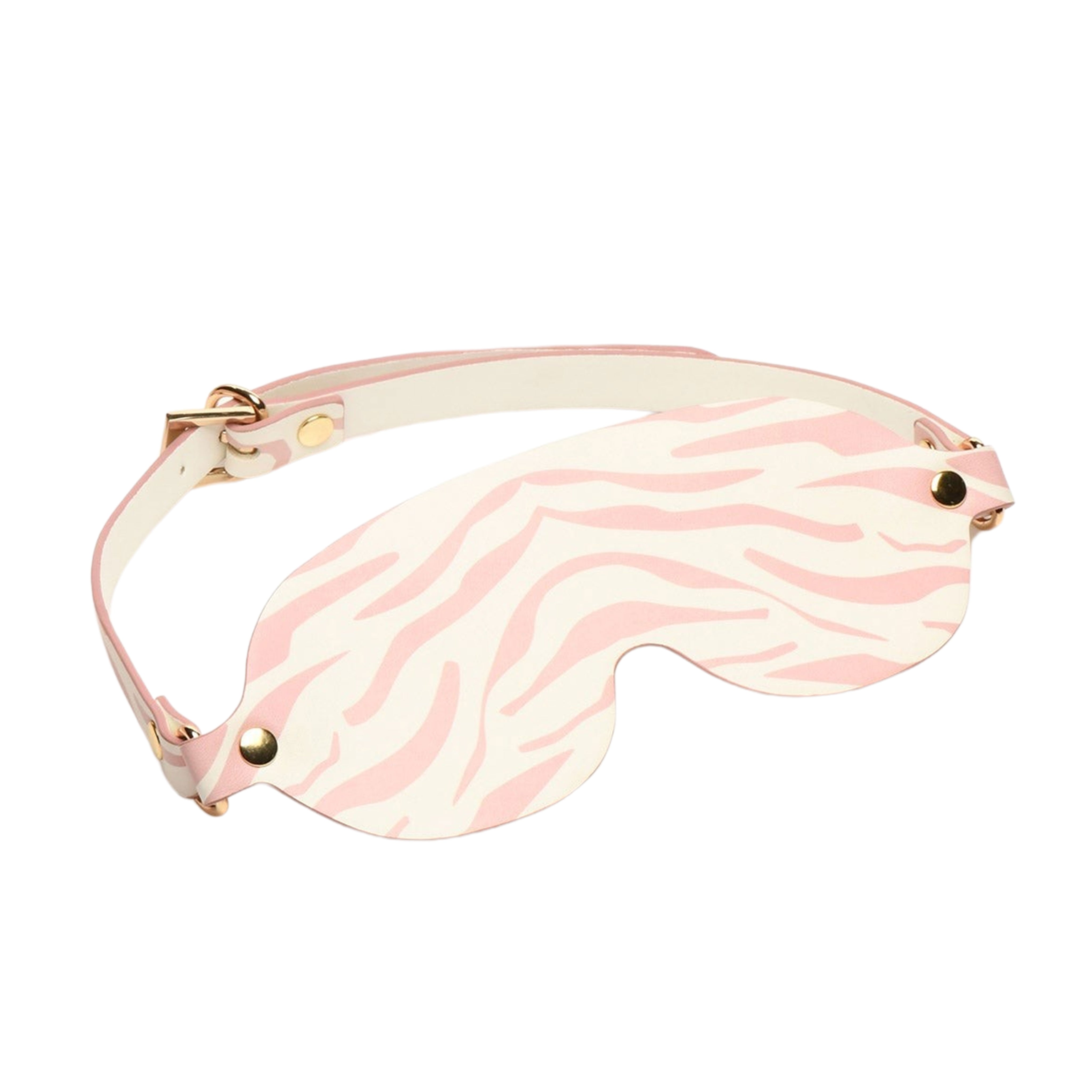 Master Series White & Pink Animal Print Blindfold