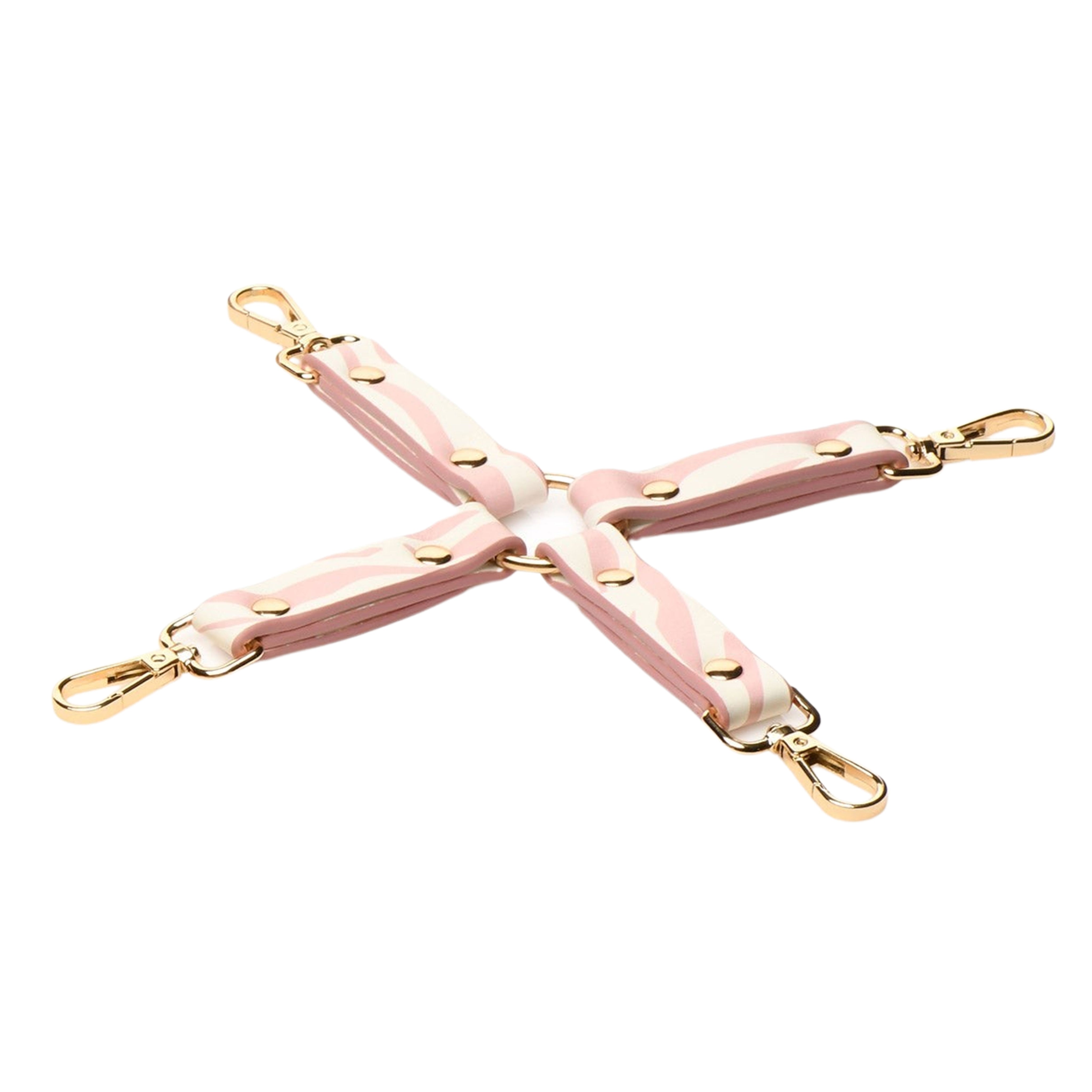 Master Series White & Pink Animal Print 4Way Hog Tie Clips