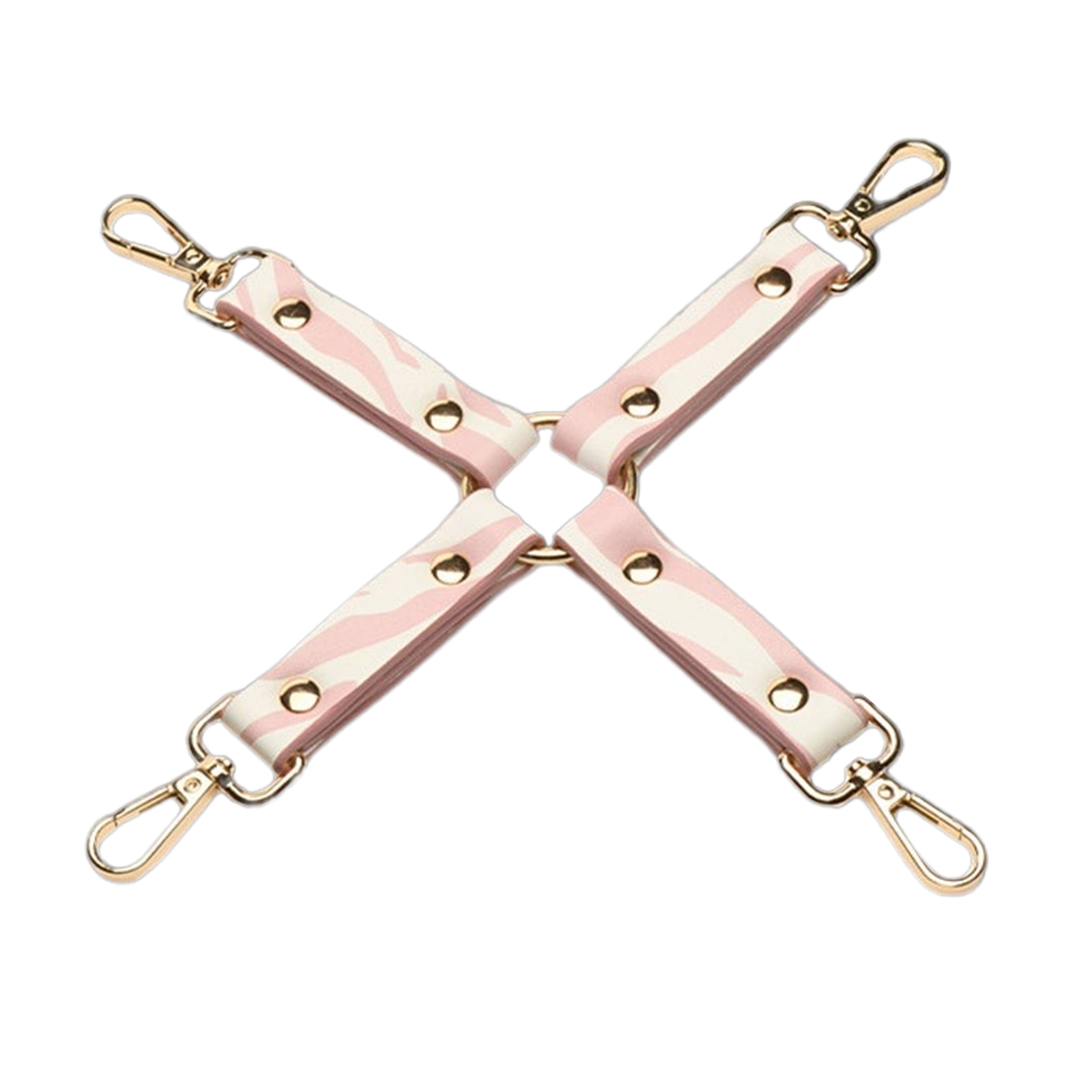 Master Series White & Pink Animal Print 4Way Hog Tie Clips