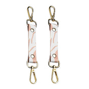 Master Series White & Pink Animal Print 4Way Hog Tie Clips