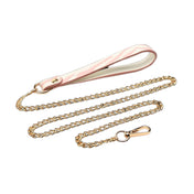 Master Series White & Pink Animal Print Leash with Chain