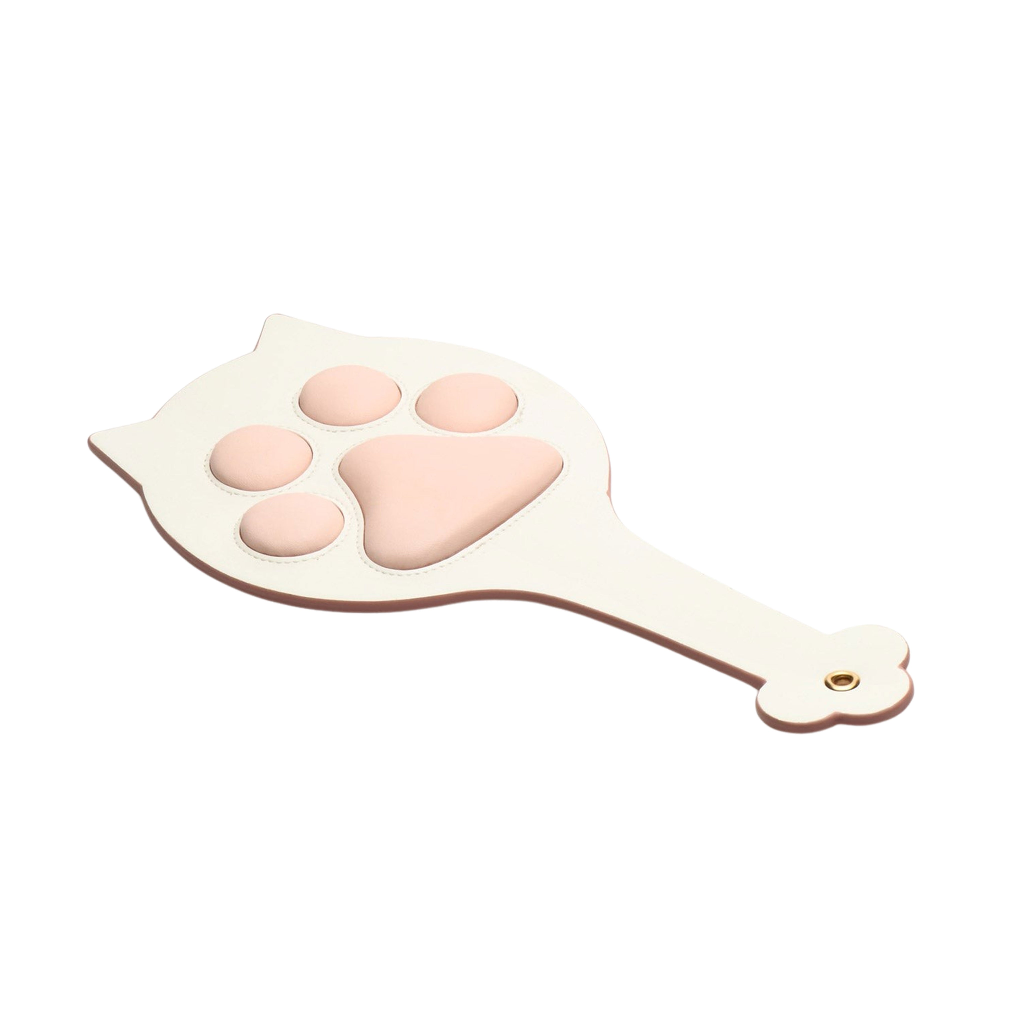 Master Series Padded Kitty Paw Paddle- White & Pink Animal Print