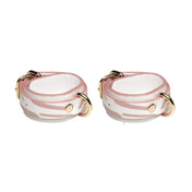 Master Series White & Pink Animal Print Wrist Cuffs Restraints with Connector