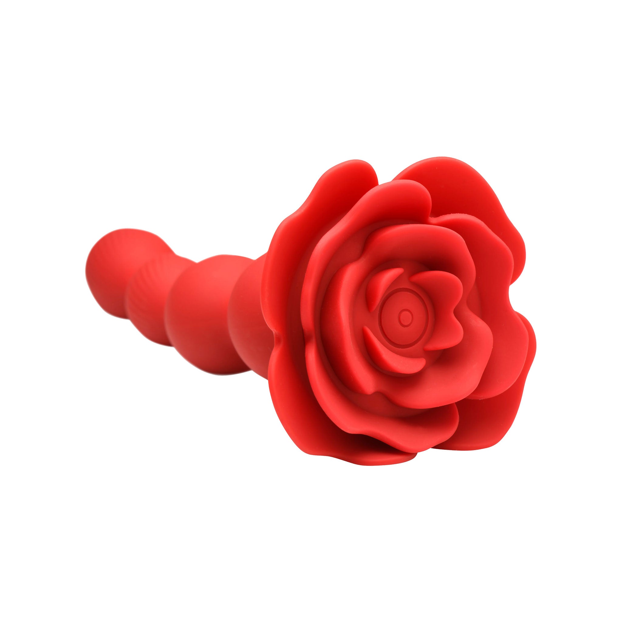 Rose Twirl Vibrating Rotating Anal Beads - Red