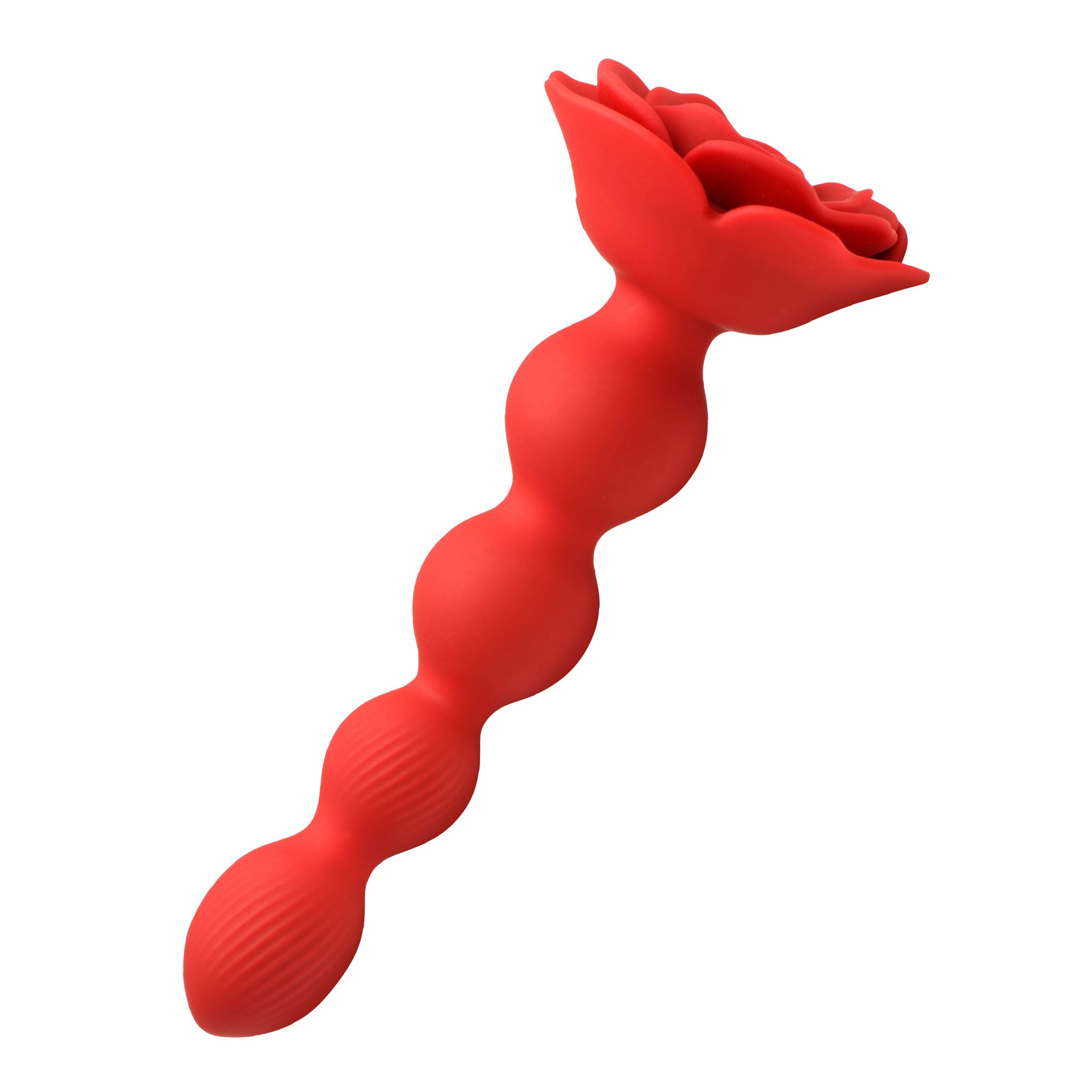Rose Twirl Vibrating Rotating Anal Beads - Red