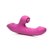 Silicone vibrator vibe thrusting vibrating pulsing pulsation pink hot-pink