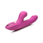 Silicone vibrator vibe thrusting vibrating pulsing pulsation pink hot-pink