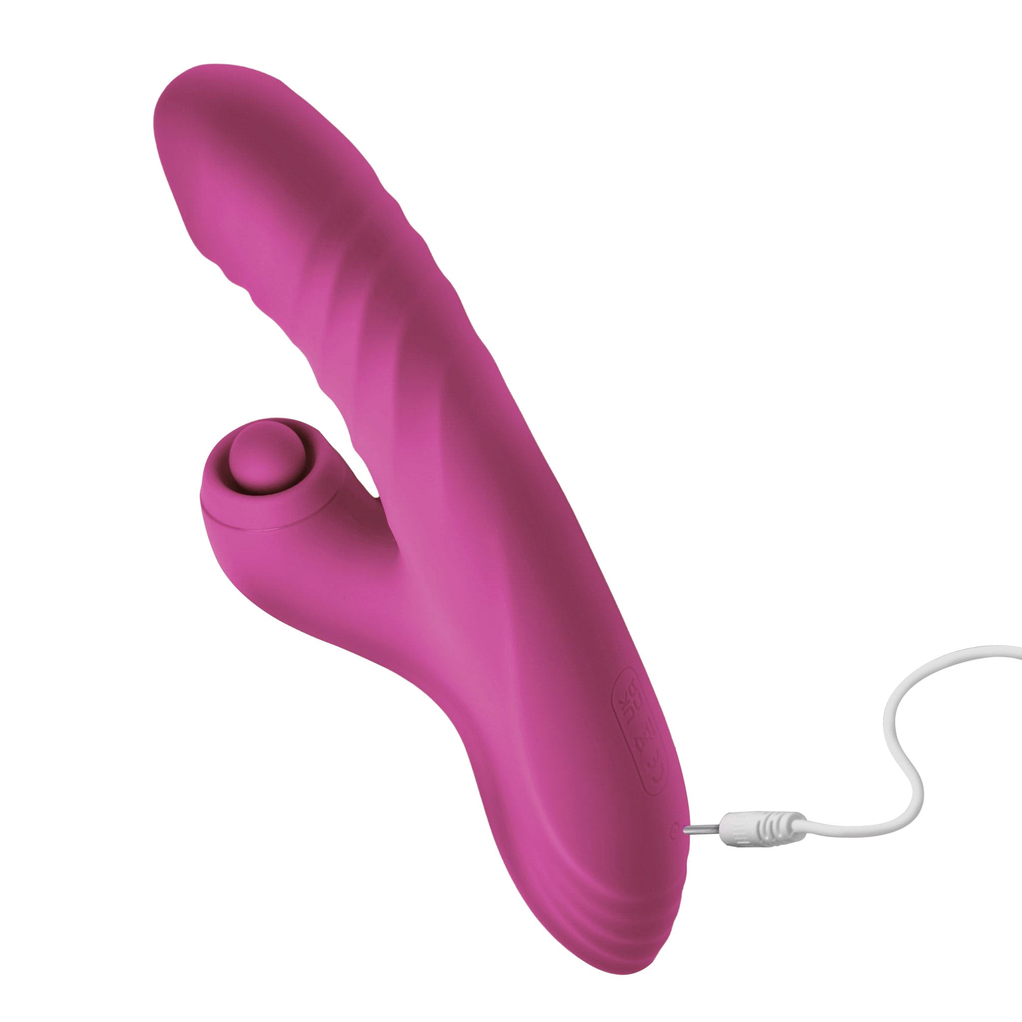 Silicone vibrator vibe thrusting vibrating pulsing pulsation pink hot-pink