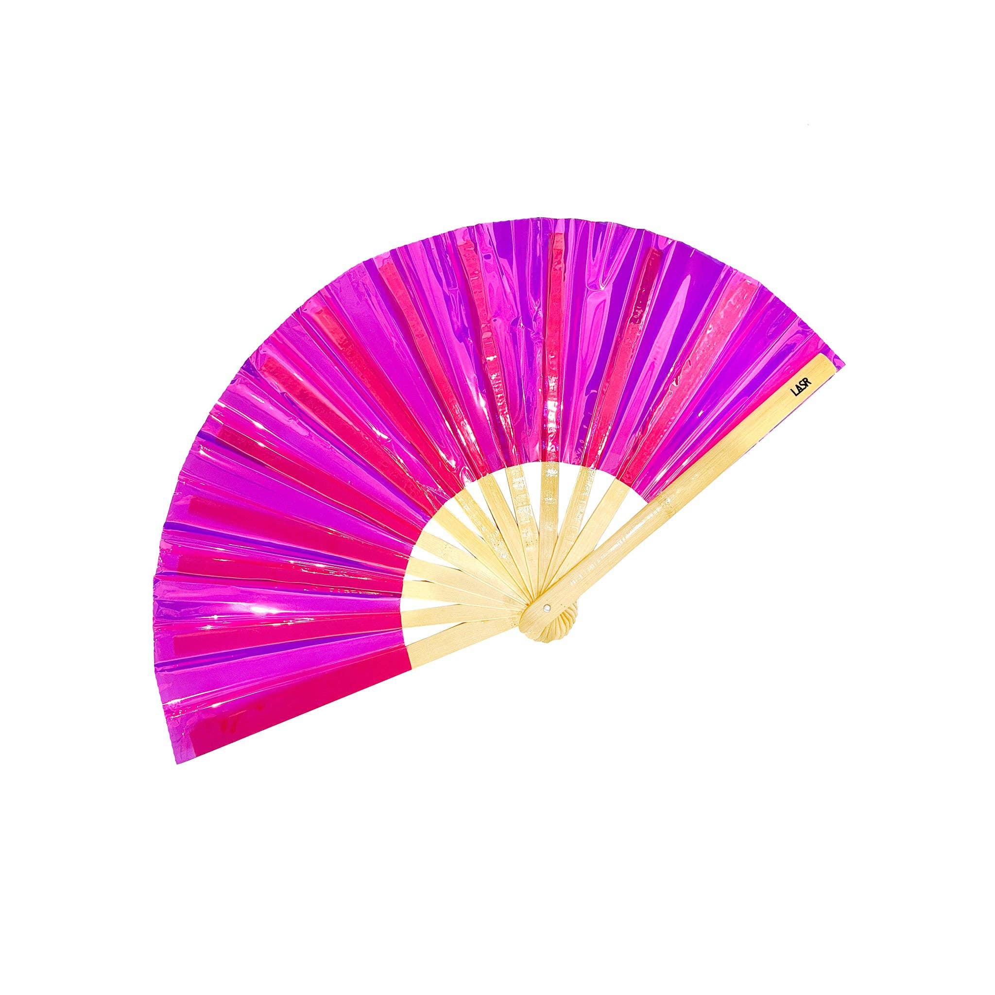 PVC vinyl wood bamboo stainless-steel accessories fan personal-fan folding-fan wooden-ribs bamboo-ribs fan-ribs steel-rivet reflective durable folding collapsible lightweight fetish fashion alt-fashion alternative cyber cyberpunk rave raver-girl festival party gifts costume cosplay halloween adult-toys unisex pink hot-pink gold holographic iridescent lgbtq pride