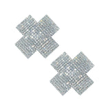 X Marks the Spot Crystal Jewel Reusable Silicone Nipple Cover Pasties