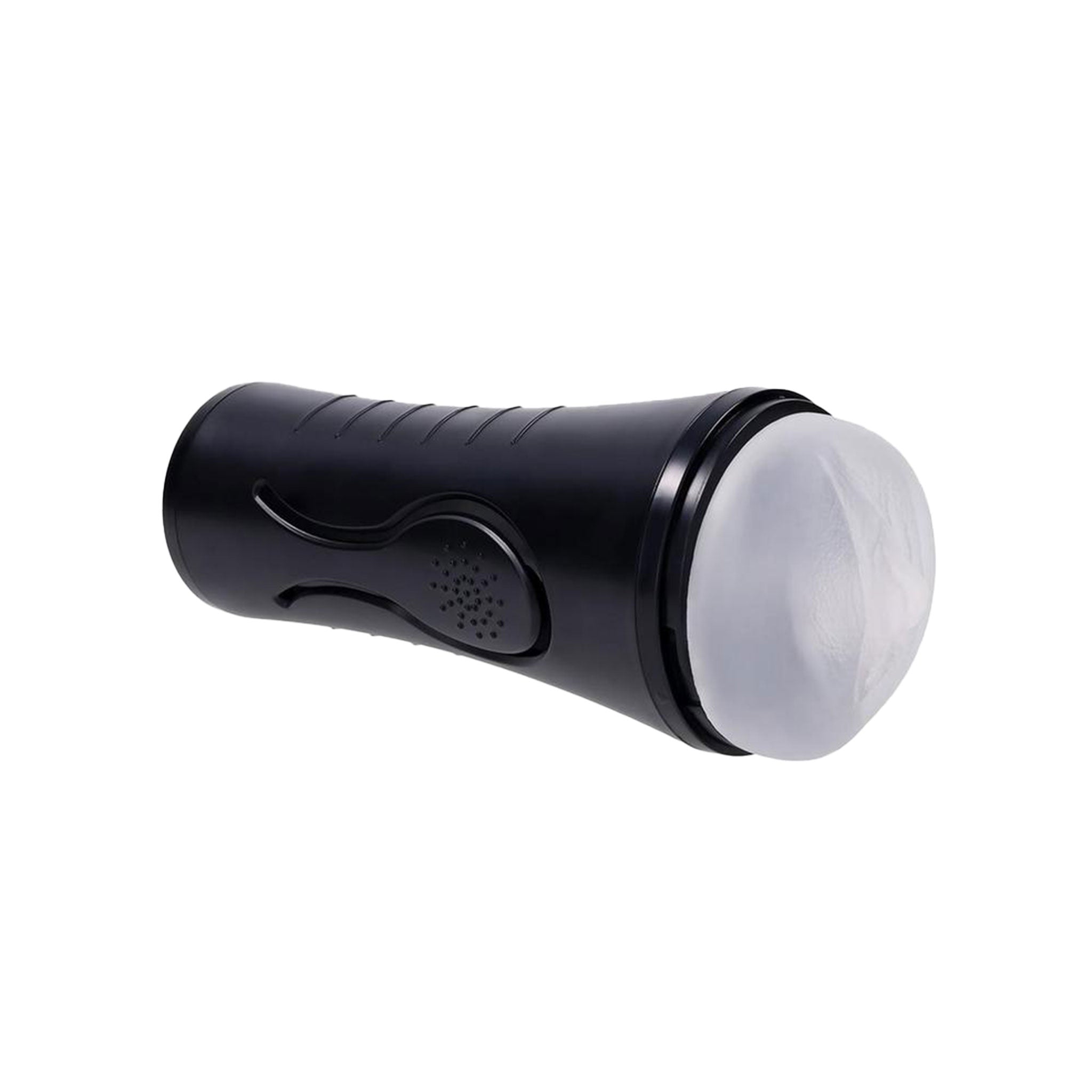 Squeezable Cannister Hold Tight Rechargeable Stroker - Black/Clear