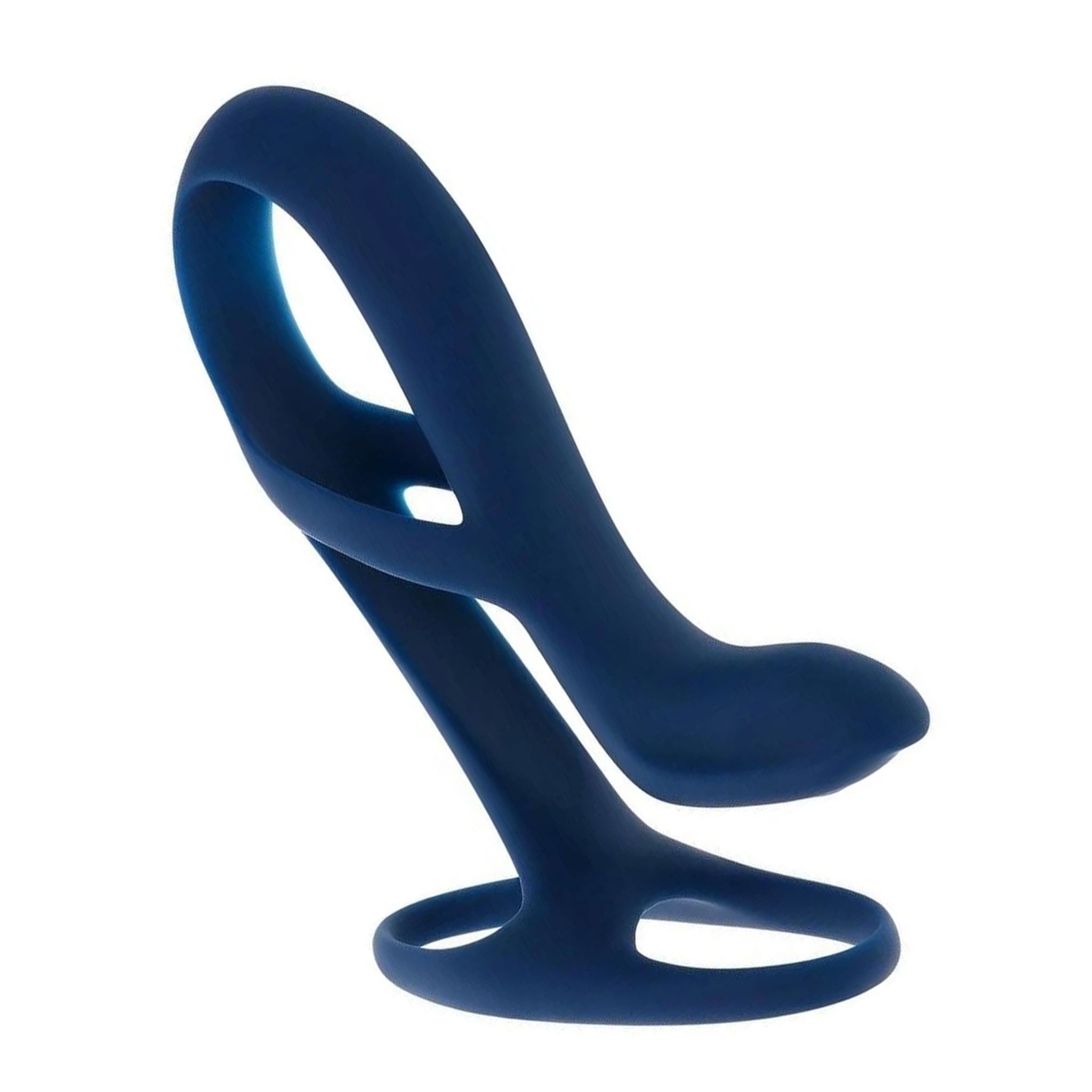 Silicone ABS-plastic vibe vibrator vibrating vibration stim stimulation stimulator cock&ball cock-and-ball cnb girth size increase increasing extender extending sheath ventilated dual ball-ring curve upward-curve remote-control waterproof submersible usb-rechargeable flexible sensation stabilizing stretchy adult-toys couples blue dark-blue 