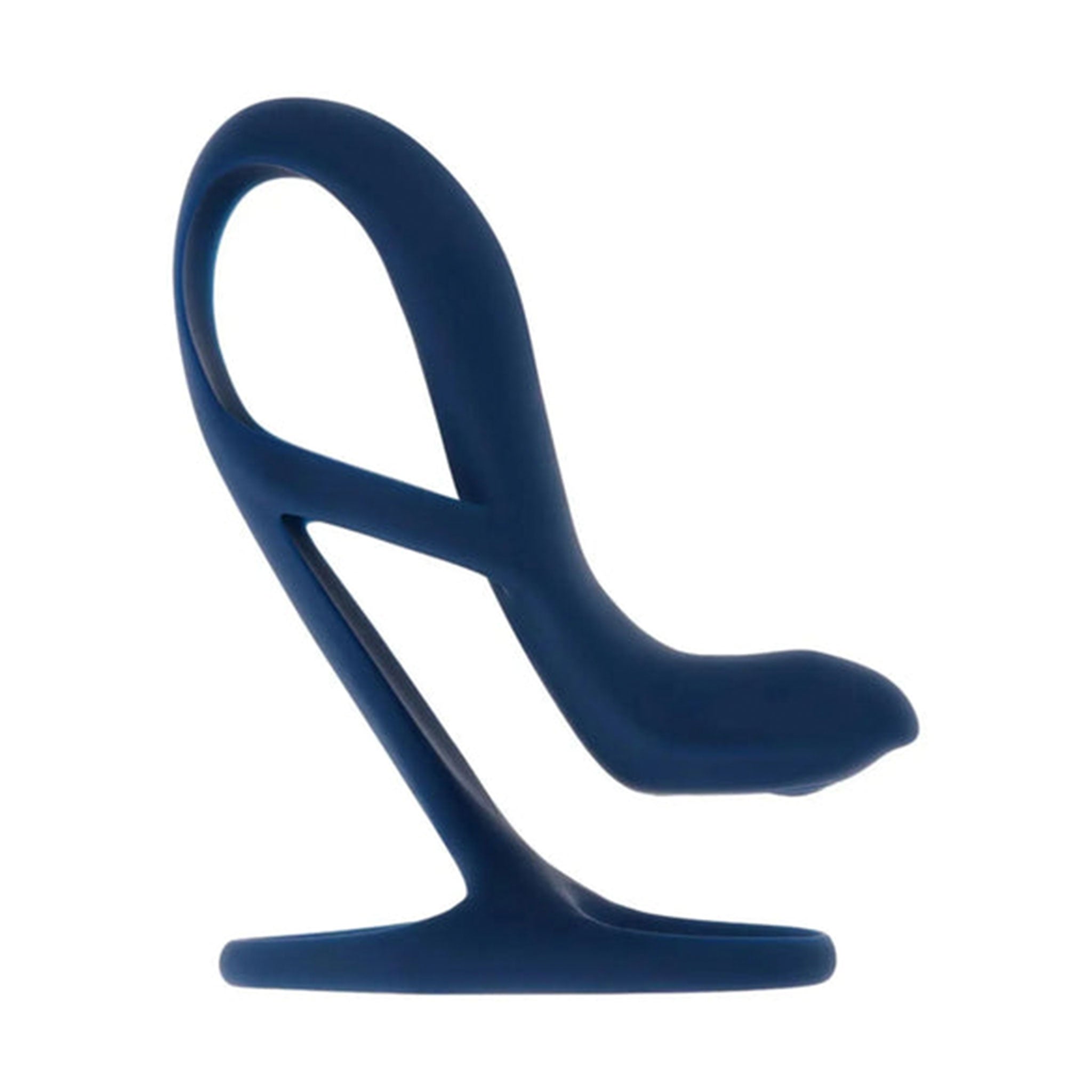 Silicone ABS-plastic vibe vibrator vibrating vibration stim stimulation stimulator cock&ball cock-and-ball cnb girth size increase increasing extender extending sheath ventilated dual ball-ring curve upward-curve remote-control waterproof submersible usb-rechargeable flexible sensation stabilizing stretchy adult-toys couples blue dark-blue 