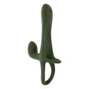Silicone vibe vibrator vibration vibrating stim stimulation stimulator tapping tapping-head tapper increase size girth double-sided enlarger strapon strap-on strapless comfortable usb-rechargeable flexible stretchy c-ring cock-ring ball-ring cockring cock&ball cock-and-ball remote remote-control hands-free wearable unique kink kinky kinky-play adult-toys green