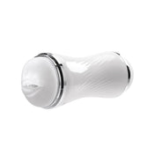 TPE ABS plastic stroker stroking masturbator vibrators vibration vibrating vibe cock ring cockring cock-ring c-ring pleasure realistic channel oral vaginal double dual entry ended dip ergonomic erotic movie digital-download bonus adult-toys white silver