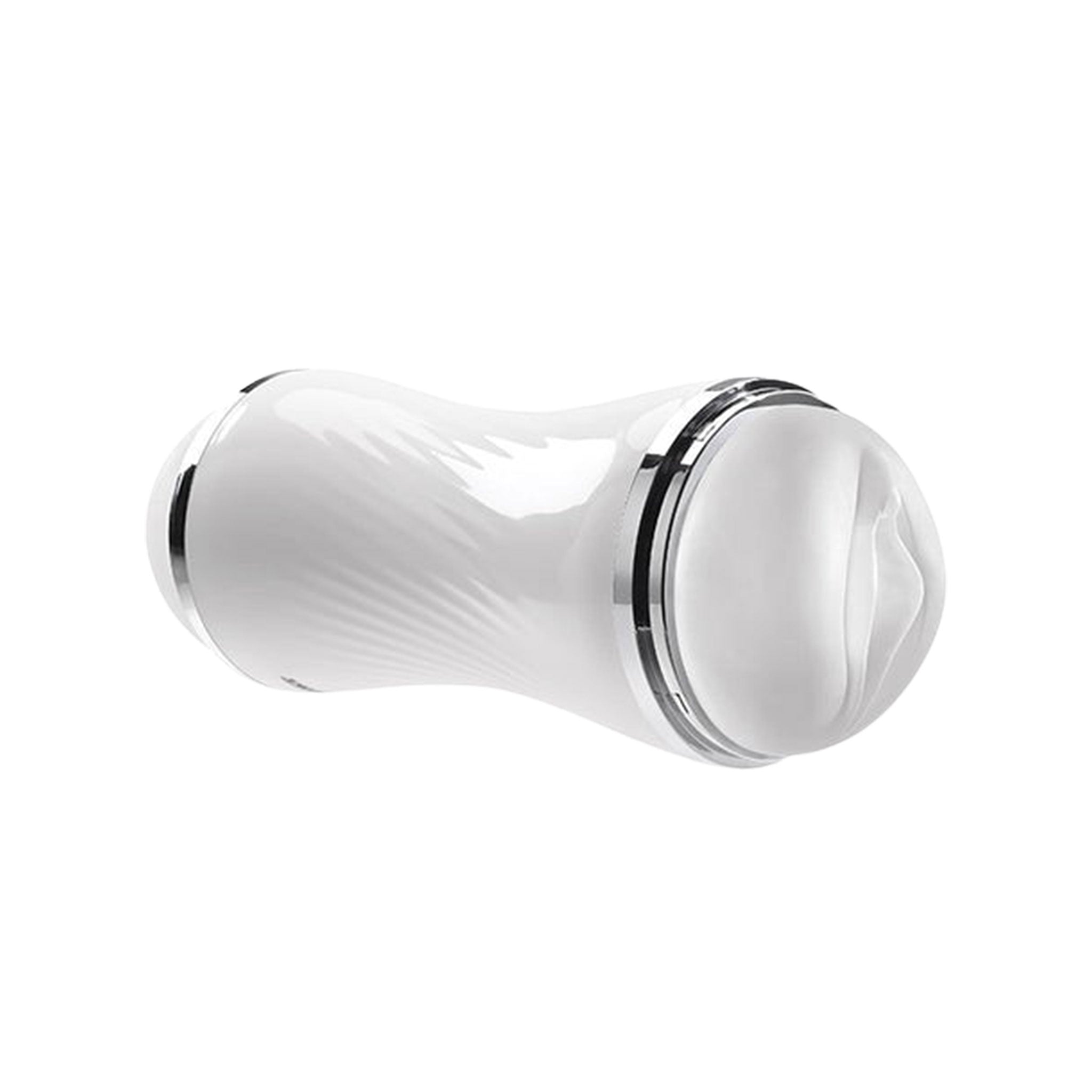 TPE ABS plastic stroker stroking masturbator vibrators vibration vibrating vibe cock ring cockring cock-ring c-ring pleasure realistic channel oral vaginal double dual entry ended dip ergonomic erotic movie digital-download bonus adult-toys white silver