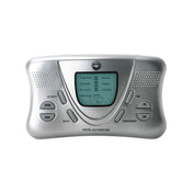 E-stim electro electro-stimulation electrical battery-powered power-box digital lead-wires adhesive-pads intensity pattern preset-routines bipolar-compatible timer digital-display LCD-display power snap-clip compatible sensory sensory-play sensational bdsm kink kinky kinky-play shocking couples zeus silver gray