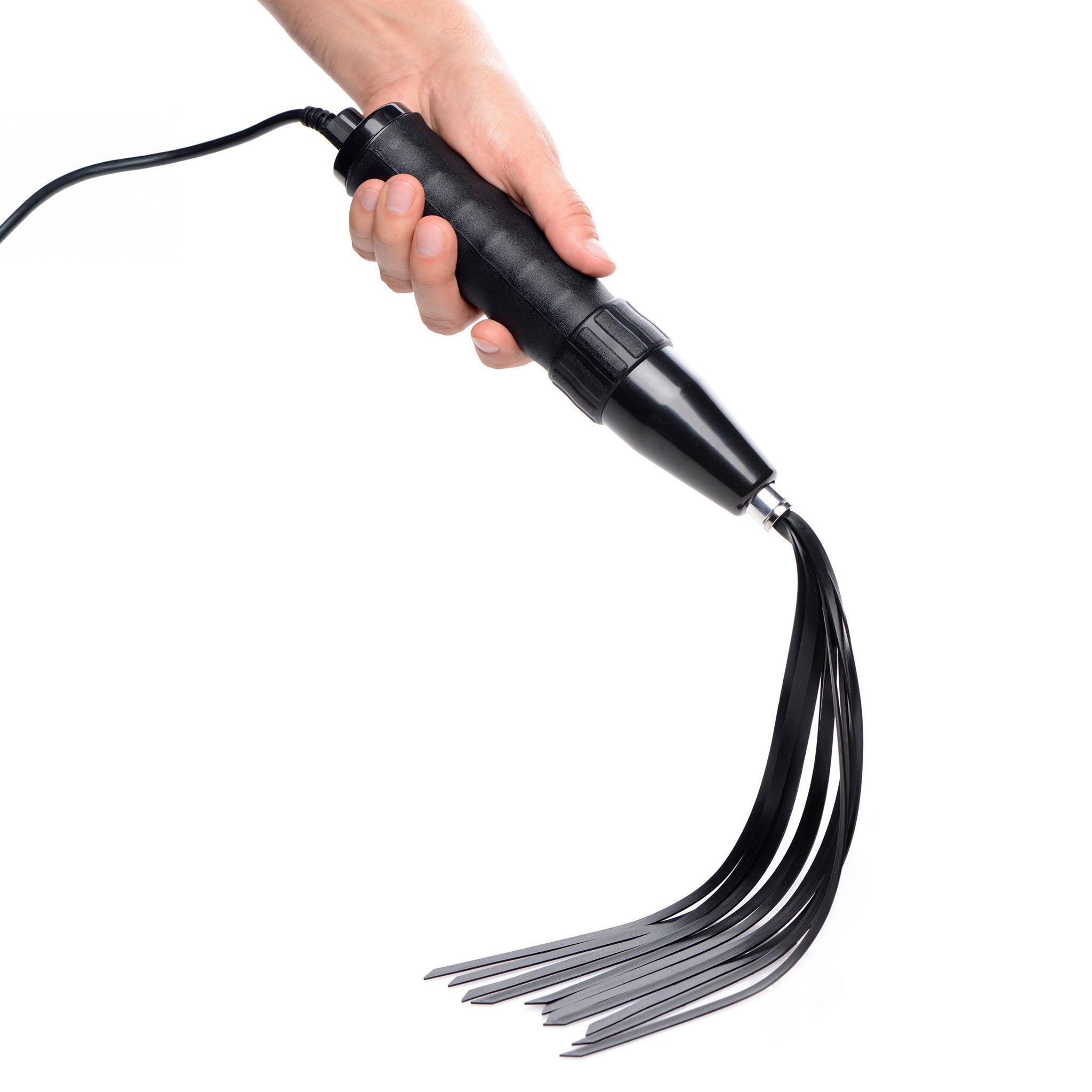 Silicone aluminum nickel-free estim e-stim electrosex electro-sex electrified attachment add-on compatible compatibility whip flogger flogging spank spanking fetish bdsm bondage bdsm-gear sadism masochism kink kinky kinky-play impact impact-play zeus twilight-wand adult-toys black silver