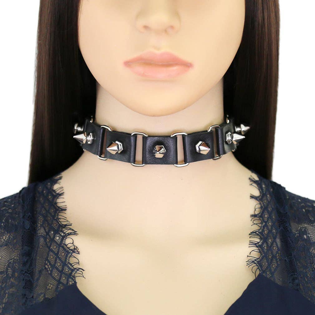 Gothic Statement Choker w/ Studded Design