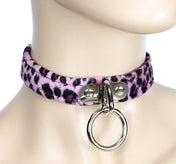 FUZZY LEOPARD BONDAGE CHOKER