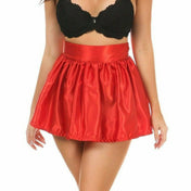 Satin Bell-Line Ruffle Skater Skirt