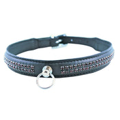 Leather Collar Embellished with Stones