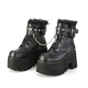 Platform Booties with Furry Ankle Restraints