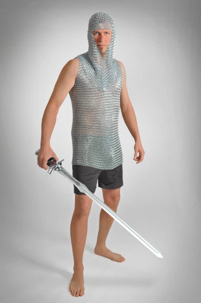 Chainmail Hood Galvanized Iron - Long