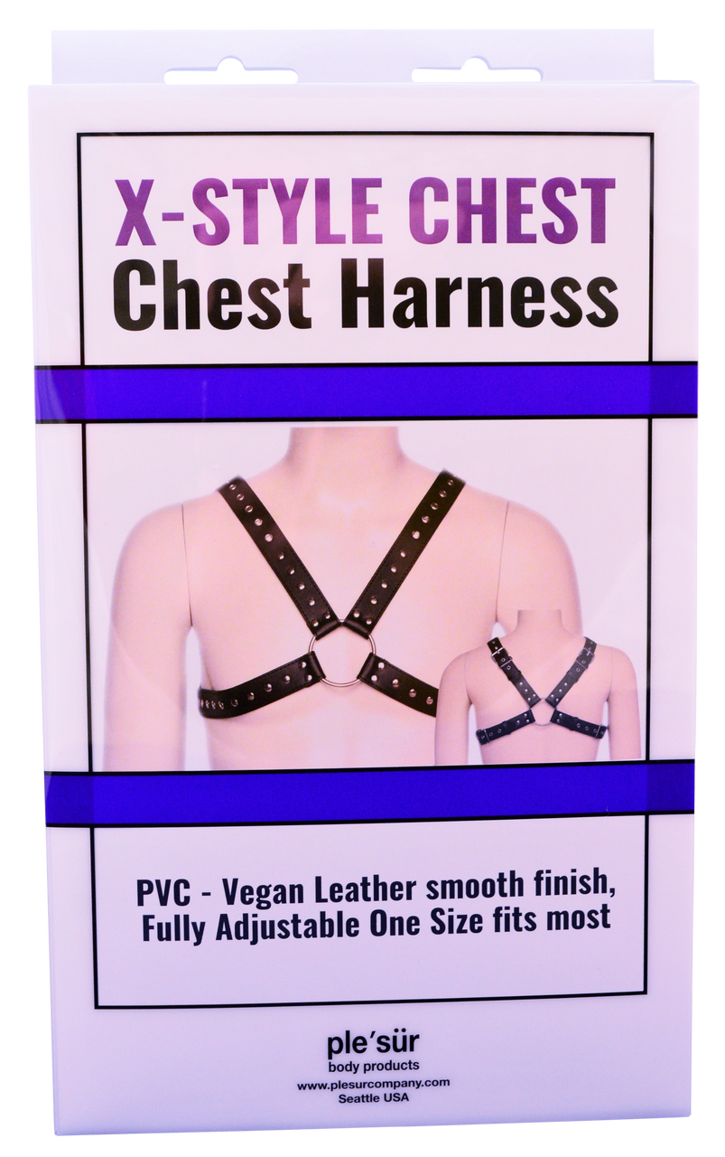 Cross-Chest PVC Vegan Leather Chest Harness