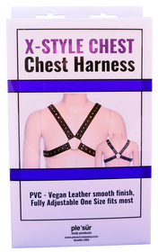 Cross-Chest PVC Vegan Leather Chest Harness