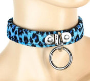 FUZZY LEOPARD BONDAGE CHOKER