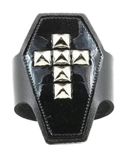 Black Coffin Bracelet w/ Pyramid Studs