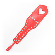 Paddle - Red PVC Studded Heart Cut-Out Spanking Hand Slapper
