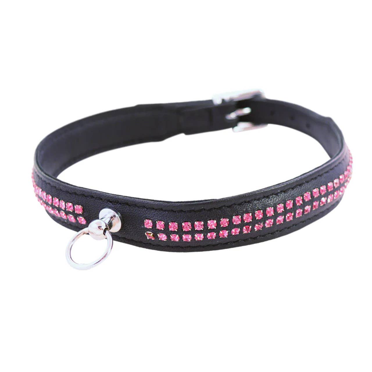 Leather Collar  Embellished with Stones