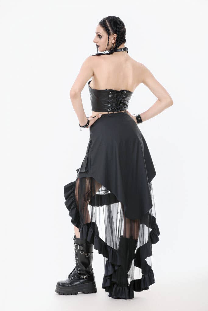Metal Studded Skirt w/ Mesh Tail
